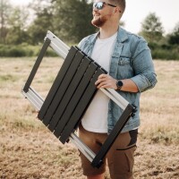 Tavolo da campeggio in alluminio pieghevole 63 x 63 cm