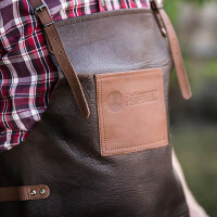 Grembiule in pelle di bufalo con laccio al collo