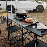 Cocina de exterior plegable con fregadero