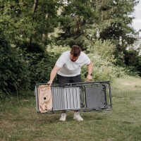 Cocina de exterior plegable con fregadero