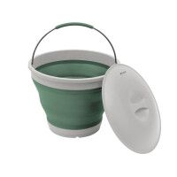 Secchio rotondo Collaps con coperchio Shadow Green