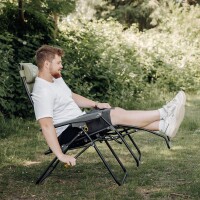 Sedia da campeggio Relax con poggiapiedi variabile