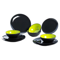 Set Melamina Grey-Line Lime 12 piezas