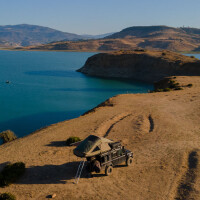 Tenda da tetto Adventure 165 Oliva con Rete di Stoccaggio