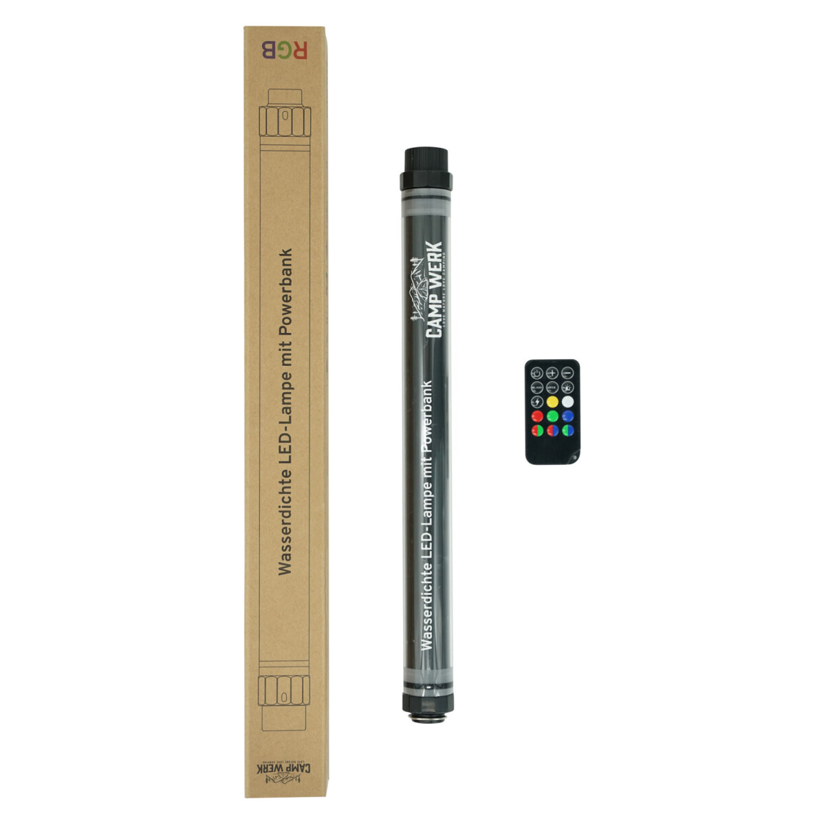 Campwerk Lampada da campeggio LED RGB con Powerbank IP68