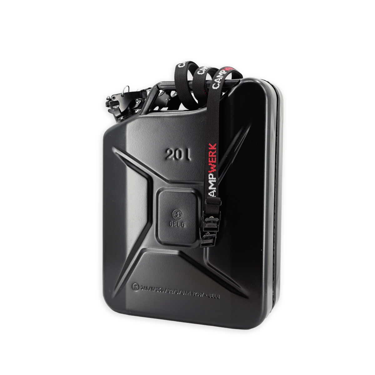 Tanica da 20 L per carburante montata incl. supporto